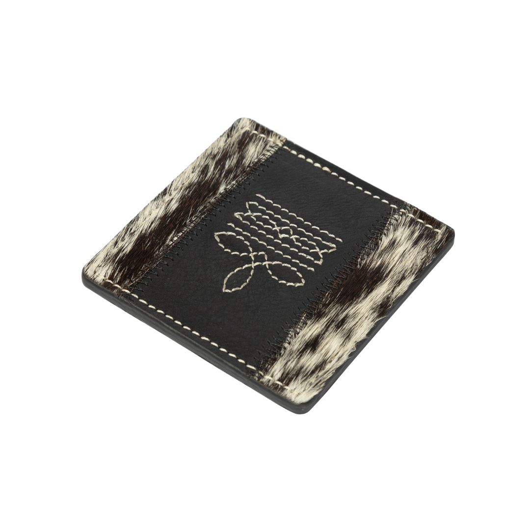 Cowhide Bootstitch Coasters (set of 4)