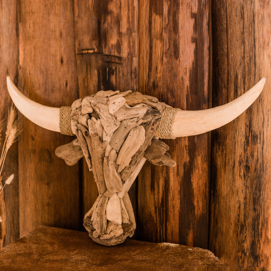 Driftwood Bull Wall Art - Large