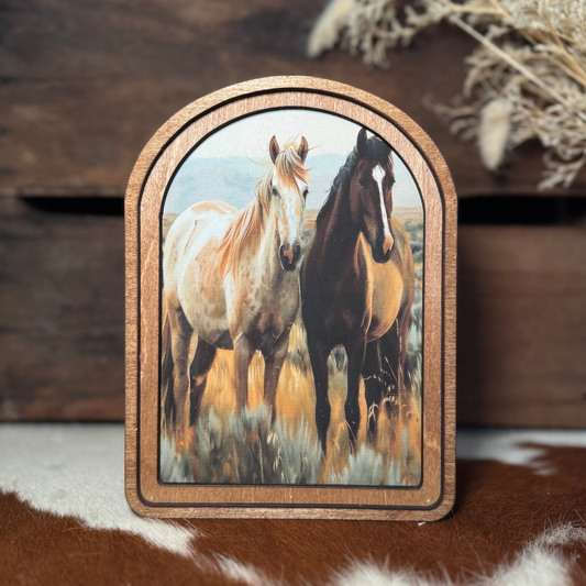 Two Horses Framed Art