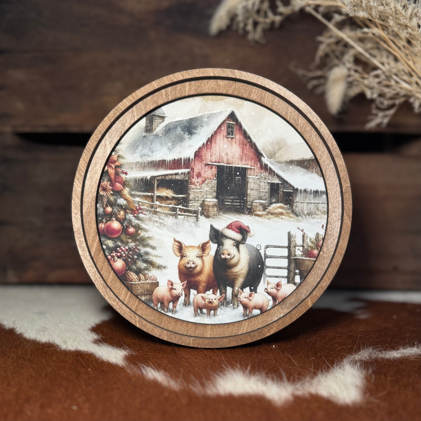 Barnyard Christmas Framed Art