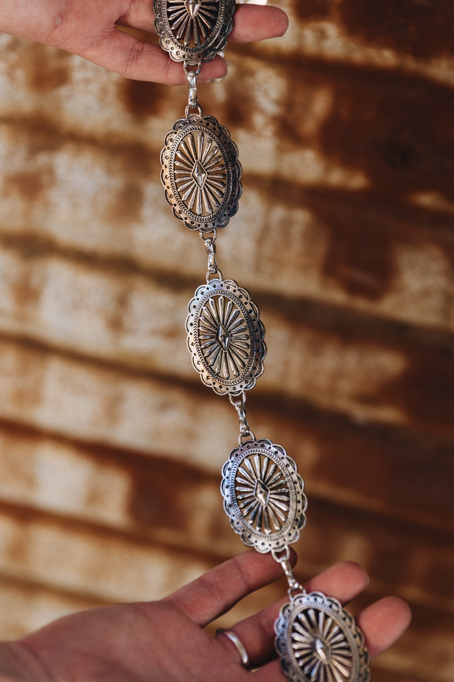 Silver Concho Chain Belt