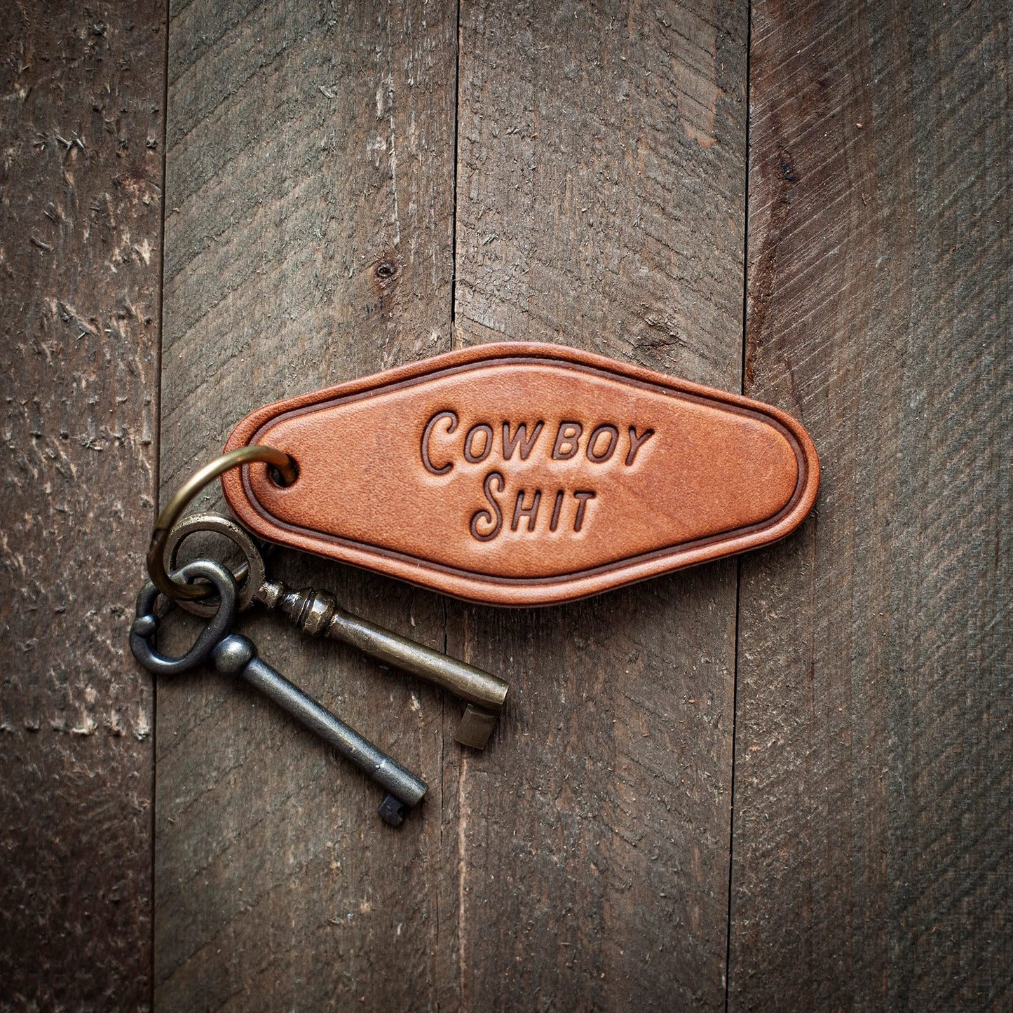 Cowboy Shit Leather Keyring