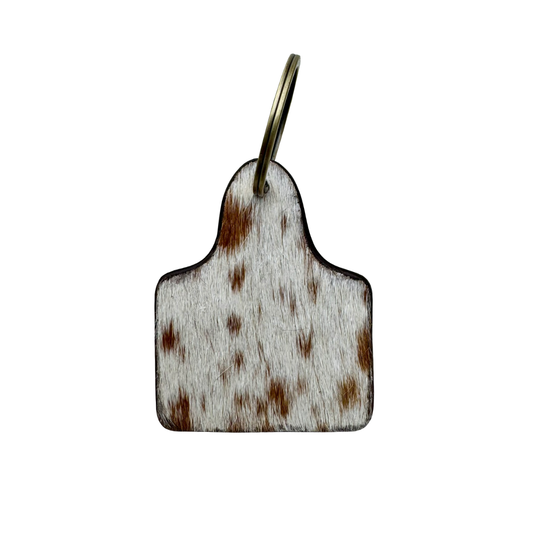 Turquoise Tooled Cattle Tag Keyring