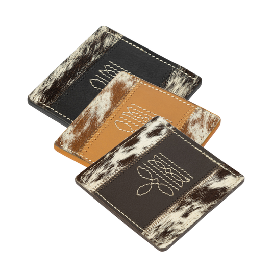 Cowhide Bootstitch Coasters (set of 4)