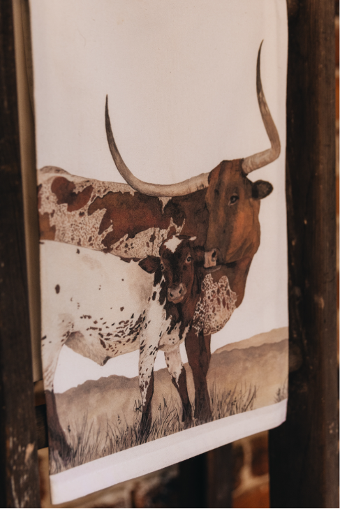 Baby Jewel Longhorn Tea Towel