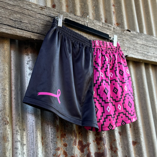Footy Shorts - Pink Aztec