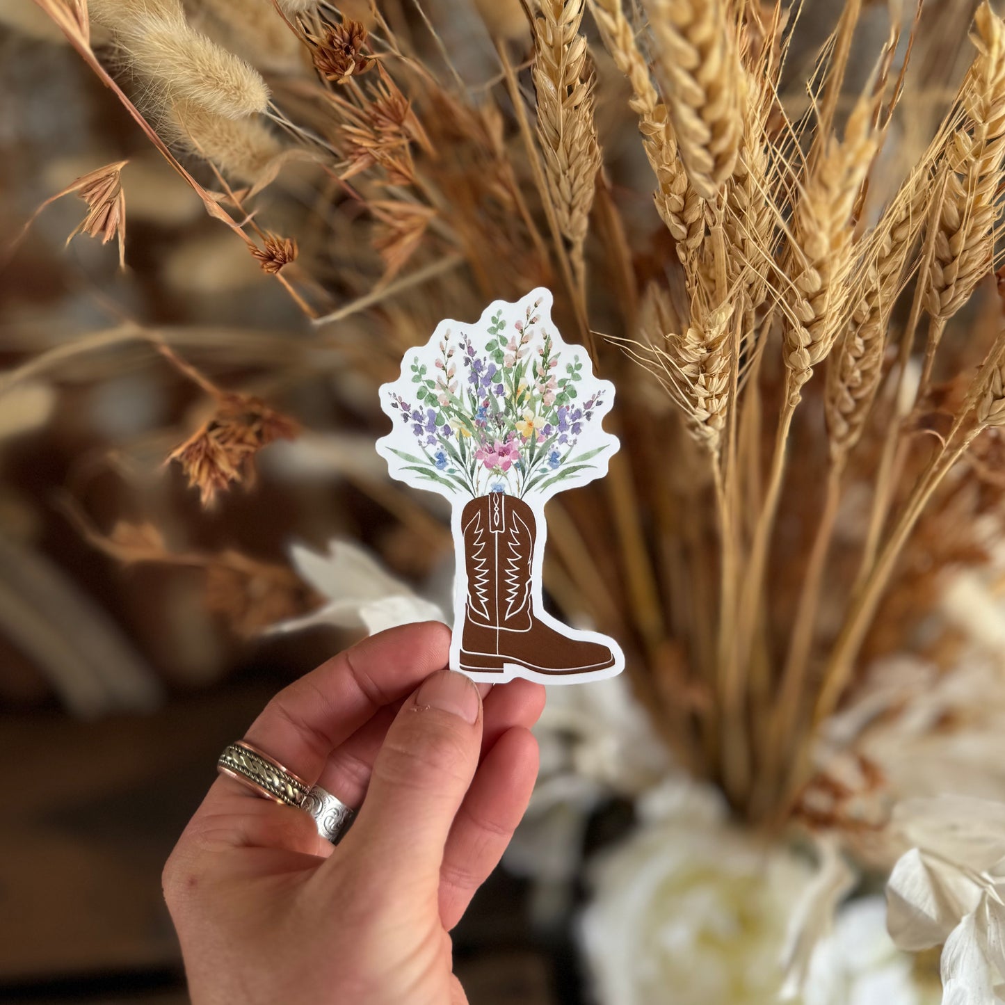 Bouquet & Boots Sticker