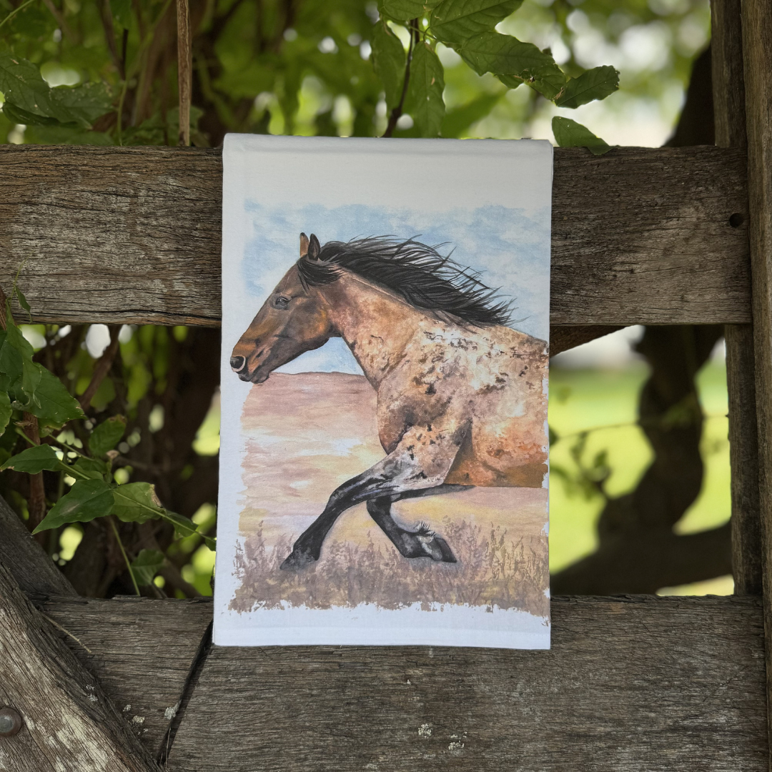 Wild Mustang Tea Towel