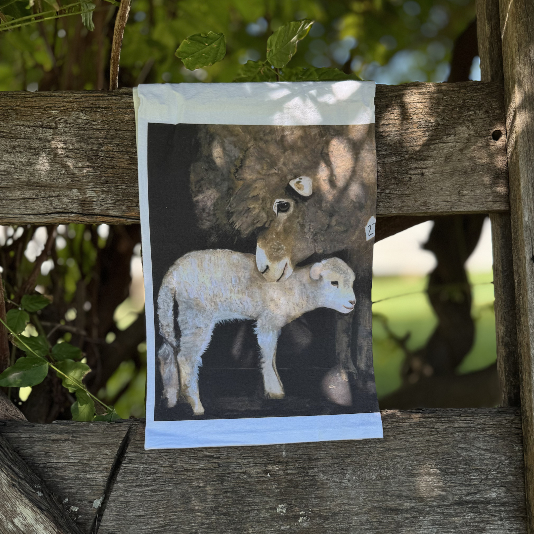 Ewe and Lamb Tea Towel
