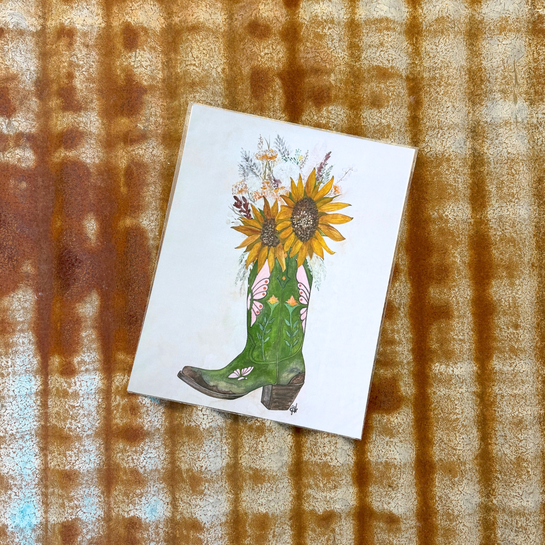 Sunflower Boots Print