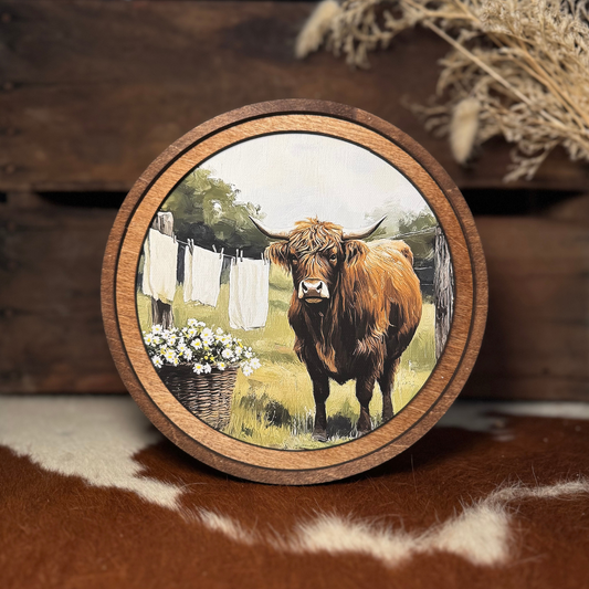Laundry Highland Framed Art