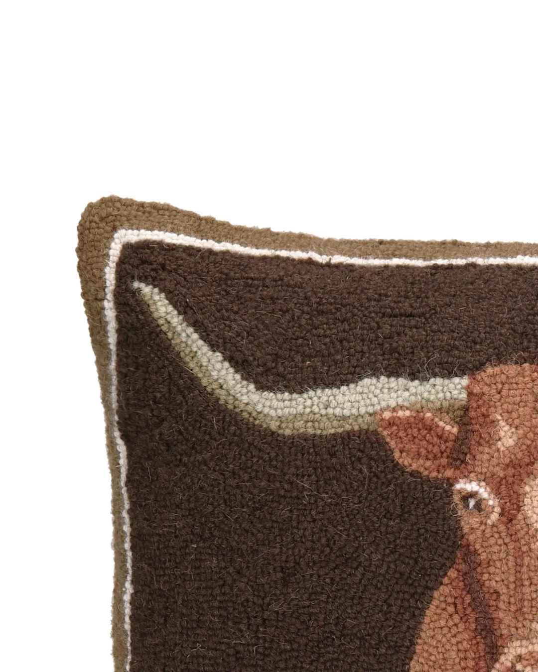 Brown Longhorn Cushion