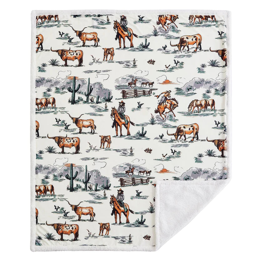 Paseo Road Ranch Life Sherpa Throw