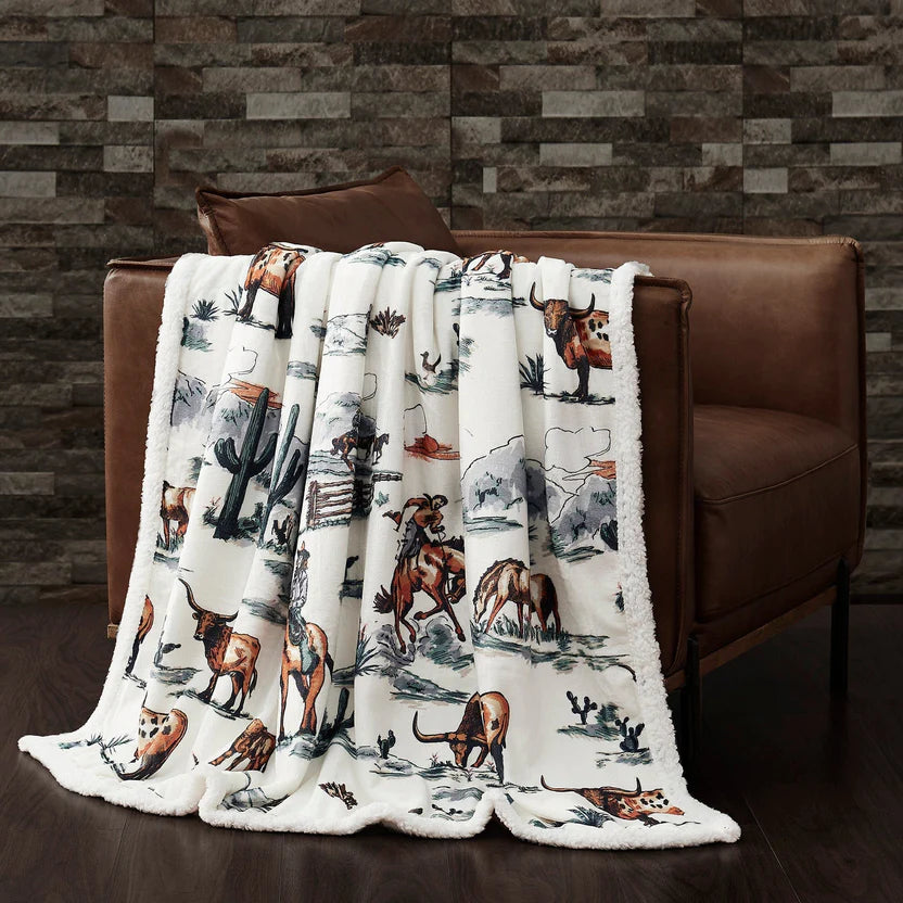 Paseo Road Ranch Life Sherpa Throw