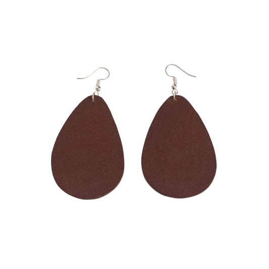Tooled Leather Teardrop Earrings