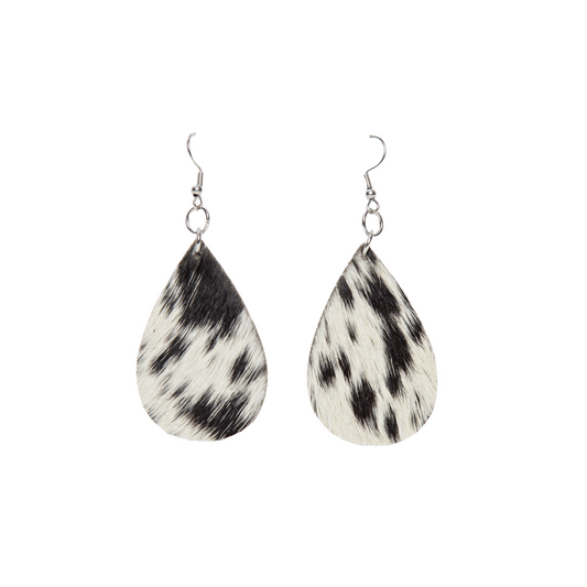 Cowhide Teardrop Earrings