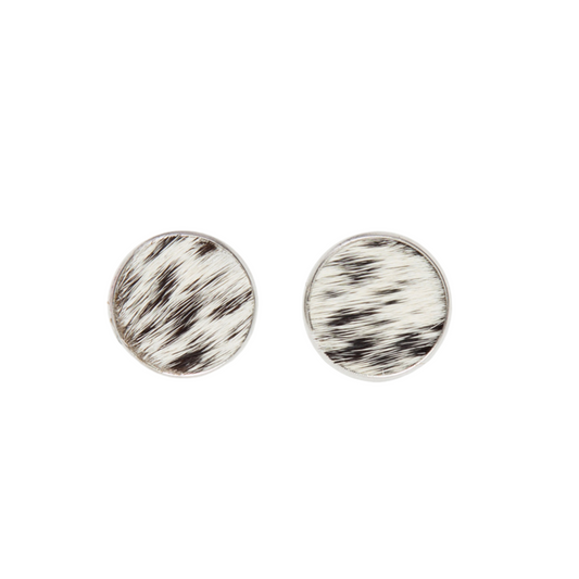 Small Cowhide Stud Earrings