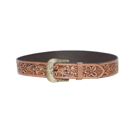 Tooled Leather Belt