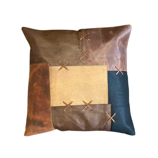 Leather Patchwork Cushion Cover