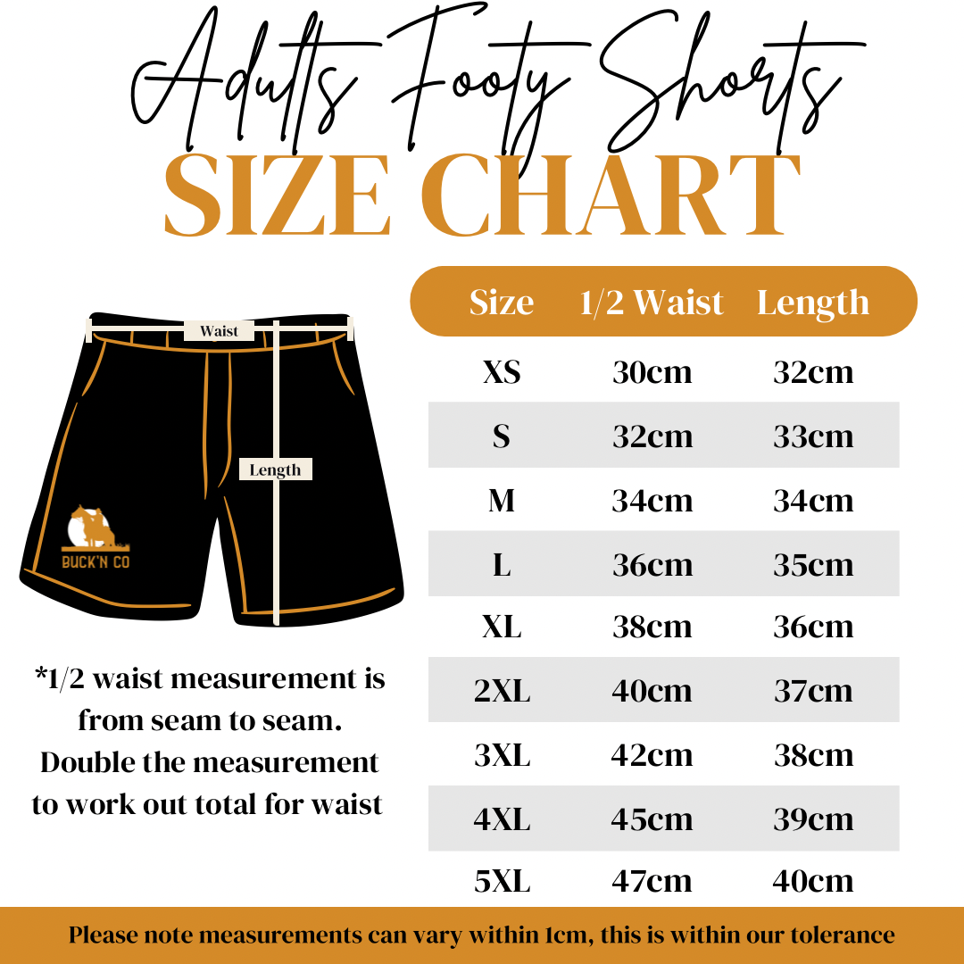 Footy Shorts - Rust Aztec