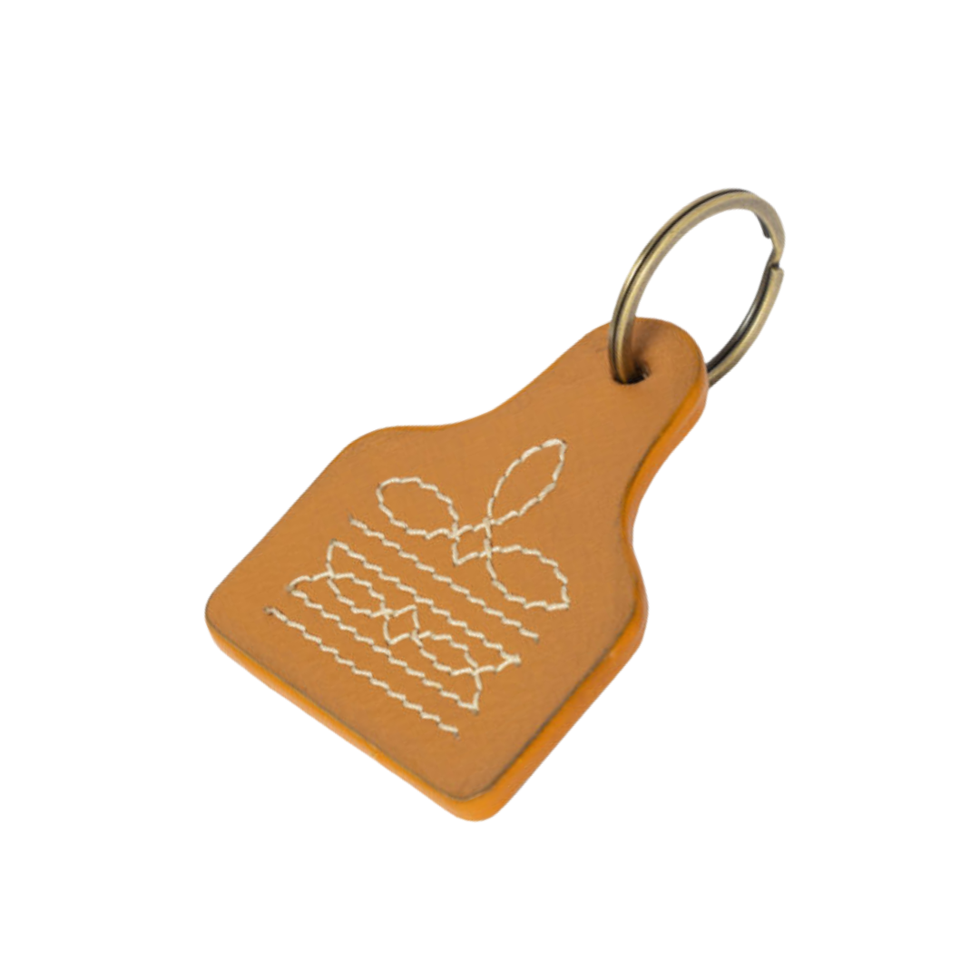 Boot Stitch Cattle Tag Keyring