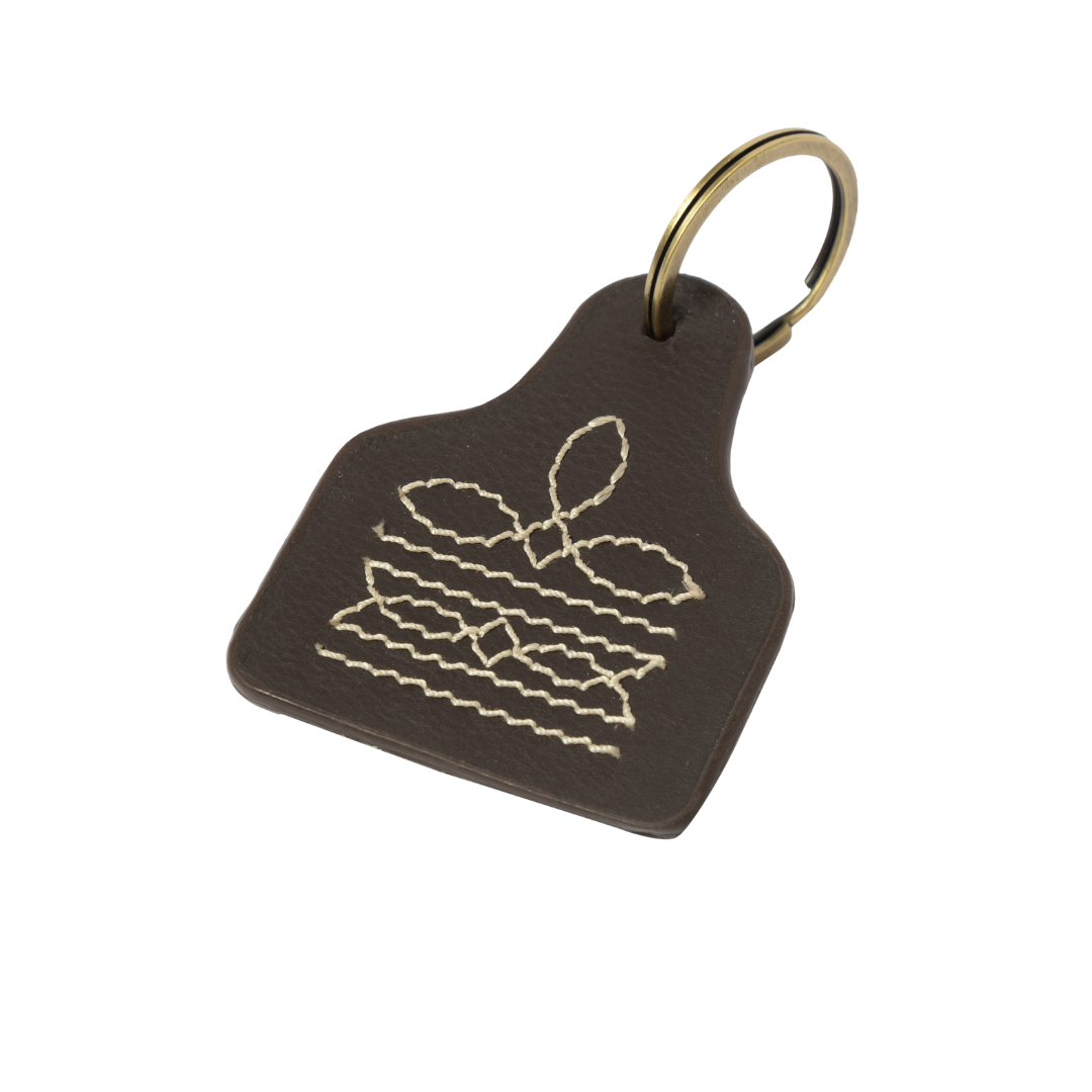Boot Stitch Cattle Tag Keyring