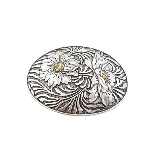 Western Oval Sunflower Belt Buckle