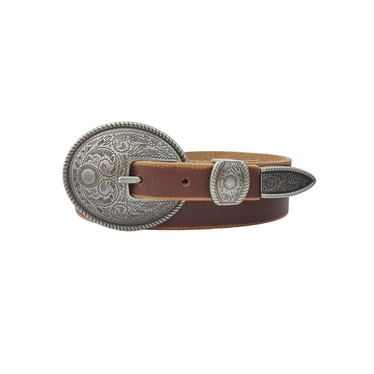 Vintage Belt with Floral Buckle