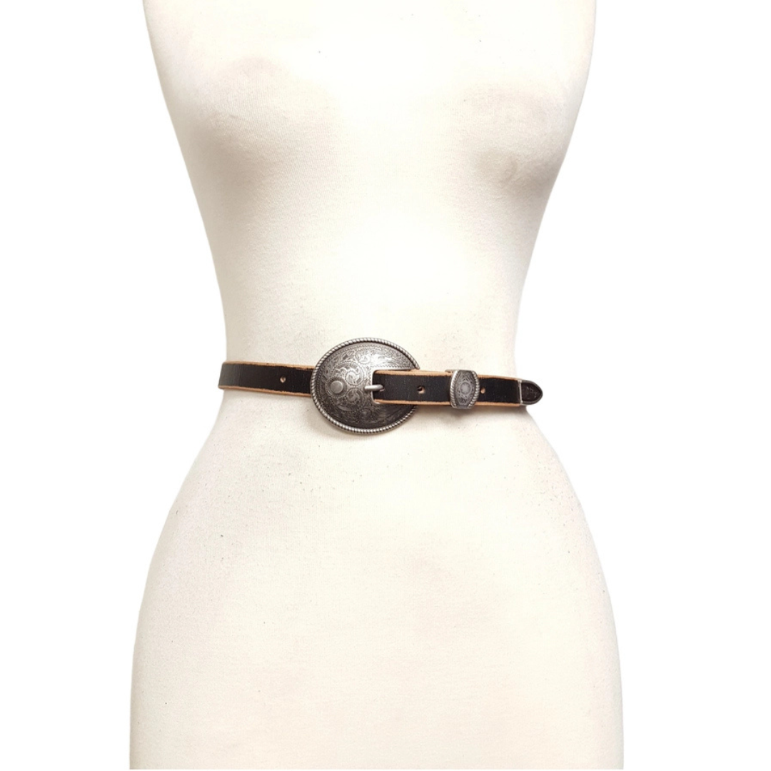 Vintage Belt with Floral Buckle