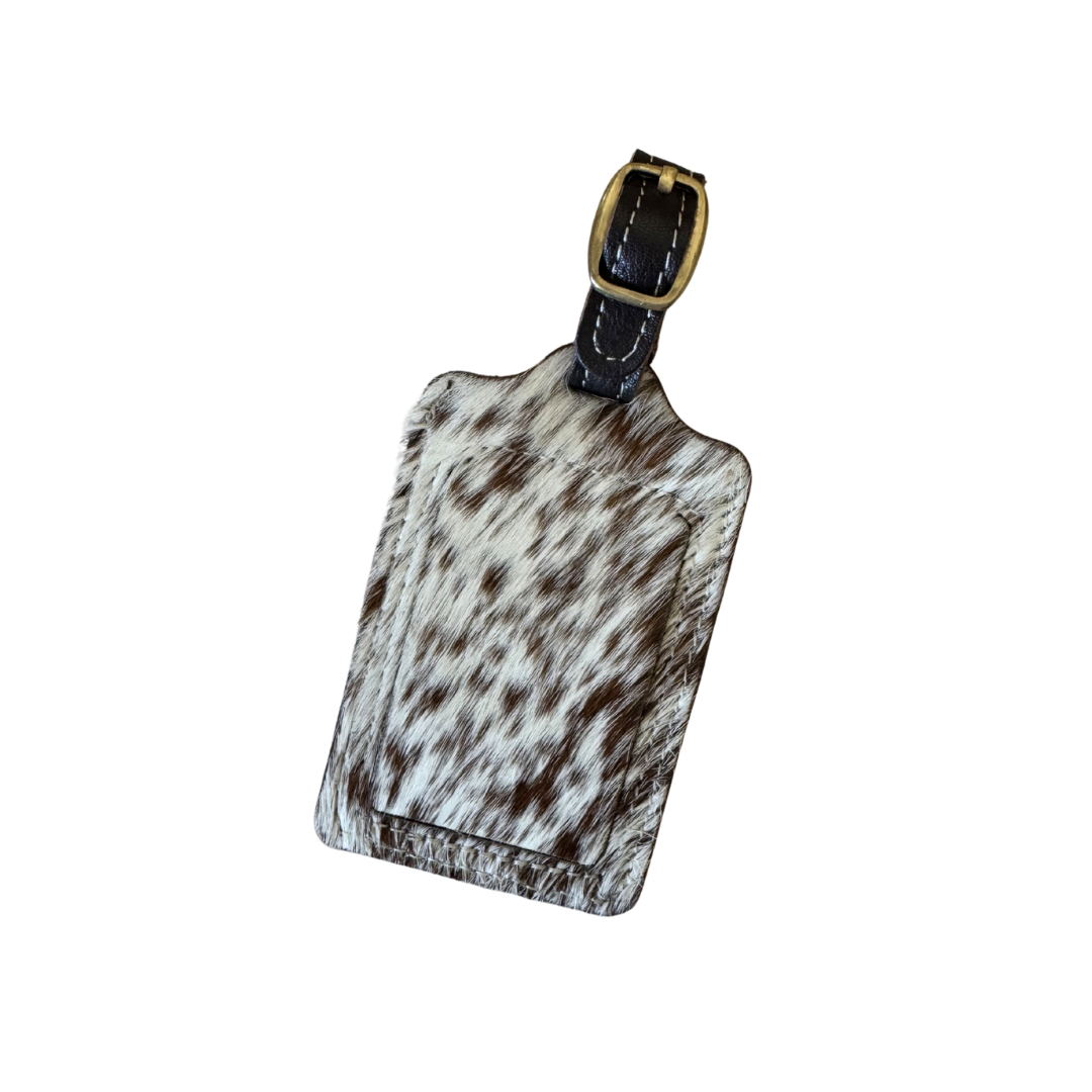 Tooled Leather Luggage Tag