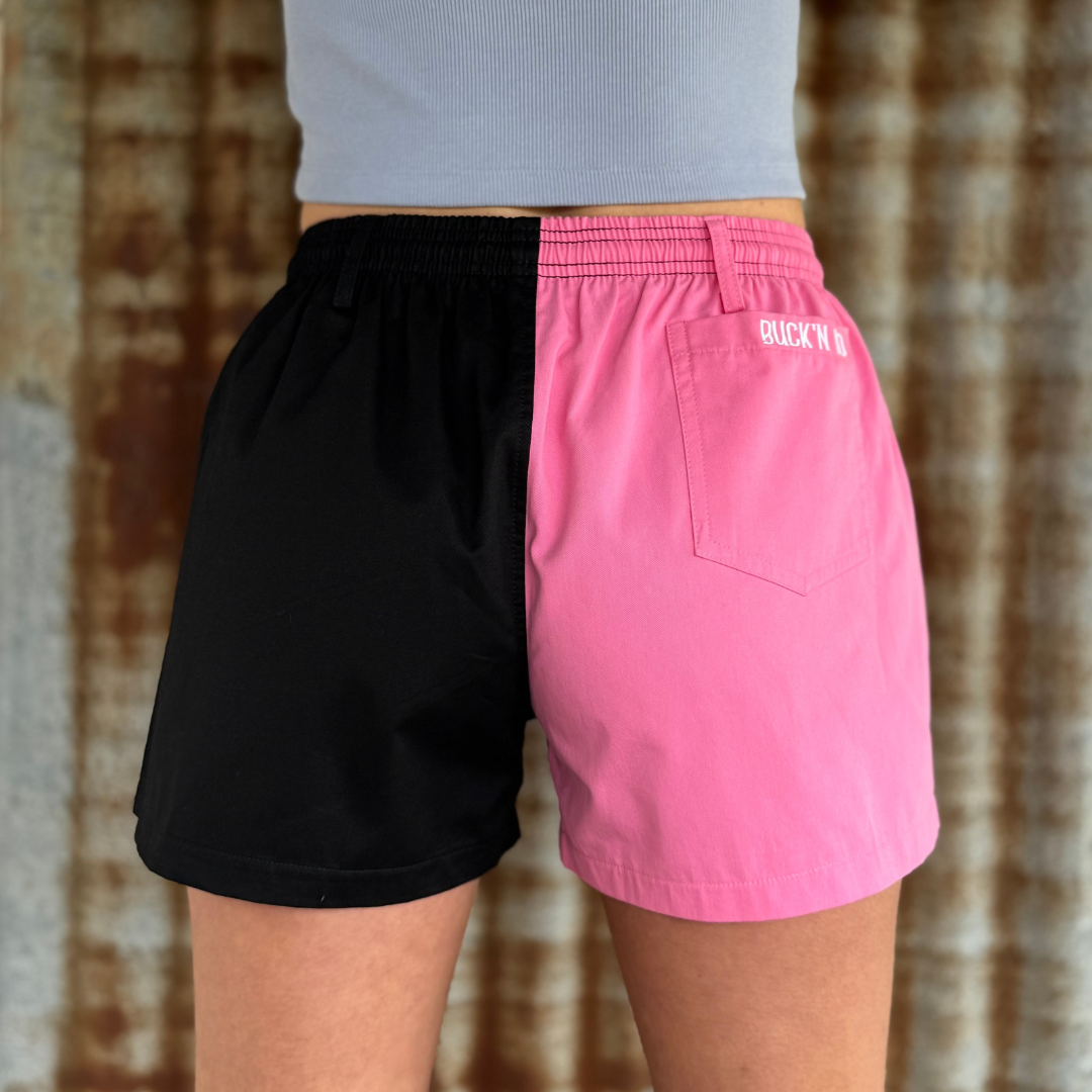 Rugby Shorts - Black & Pink