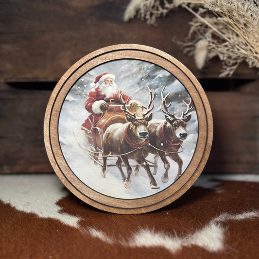 Santa's Sleigh Framed Art