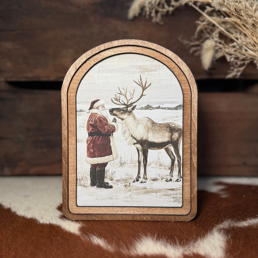 Santa's Reindeer Framed Art