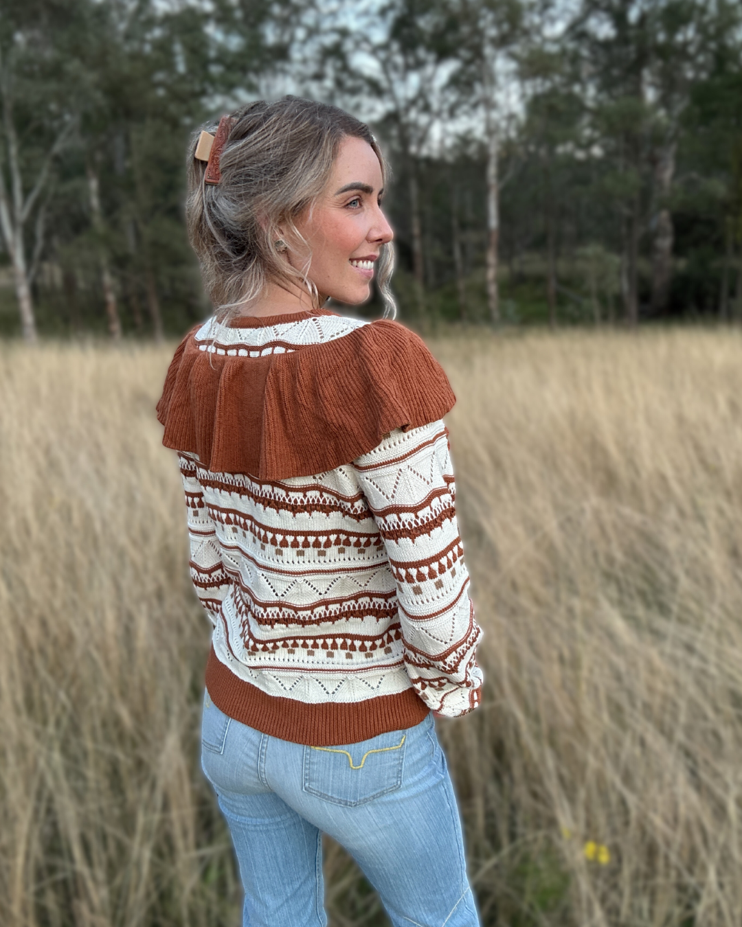 Ruffled Knit Sweater
