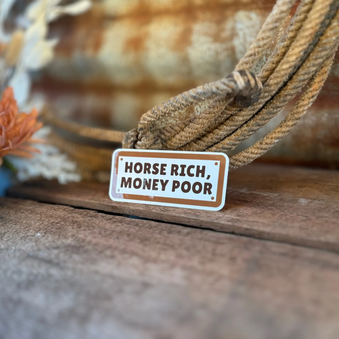 Horse Rich Money Poor Sticker