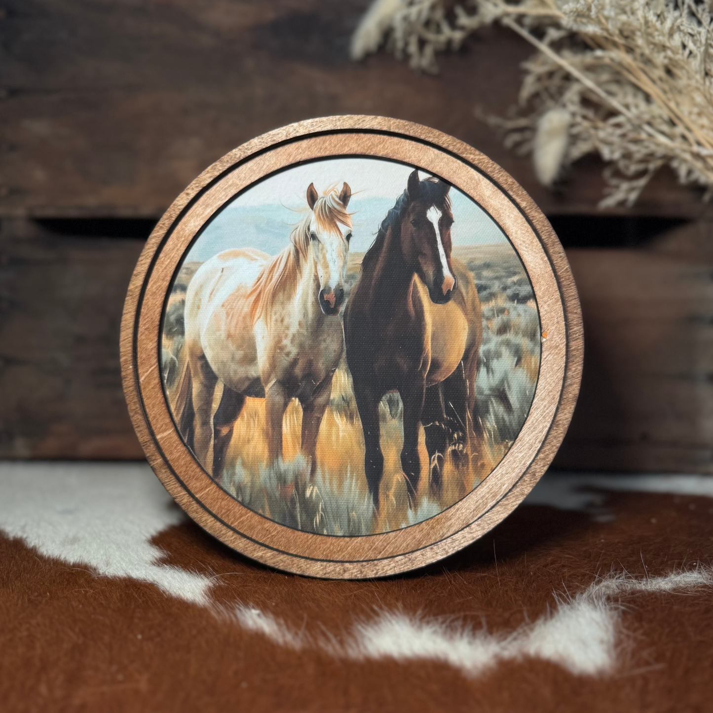 Two Horses Framed Art