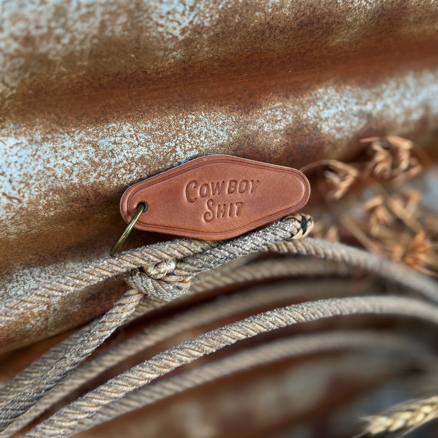 Cowboy Shit Leather Keyring