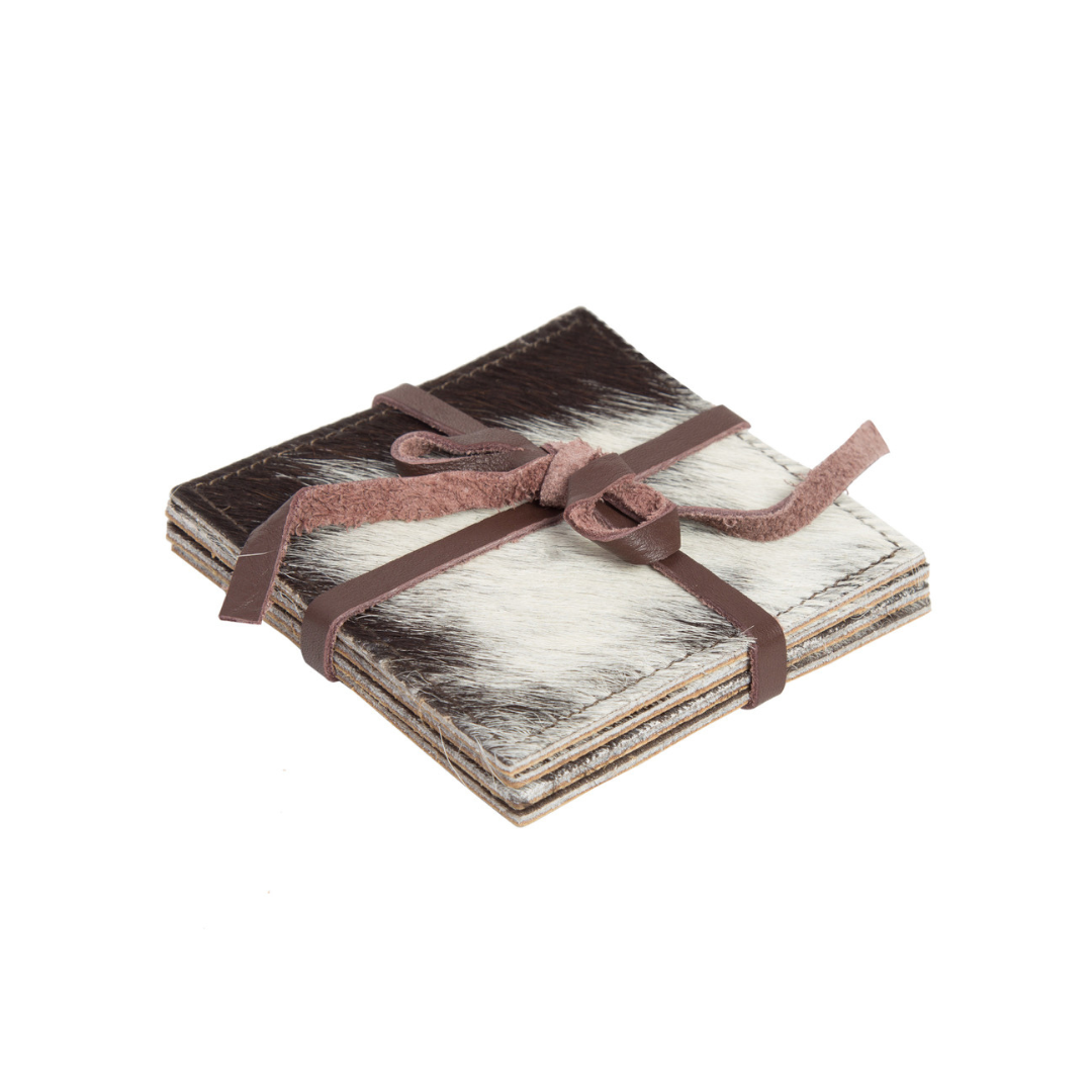 Cowhide Coasters (set of 4)