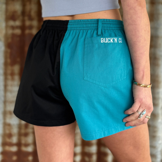 Rugby Shorts - Black & Teal
