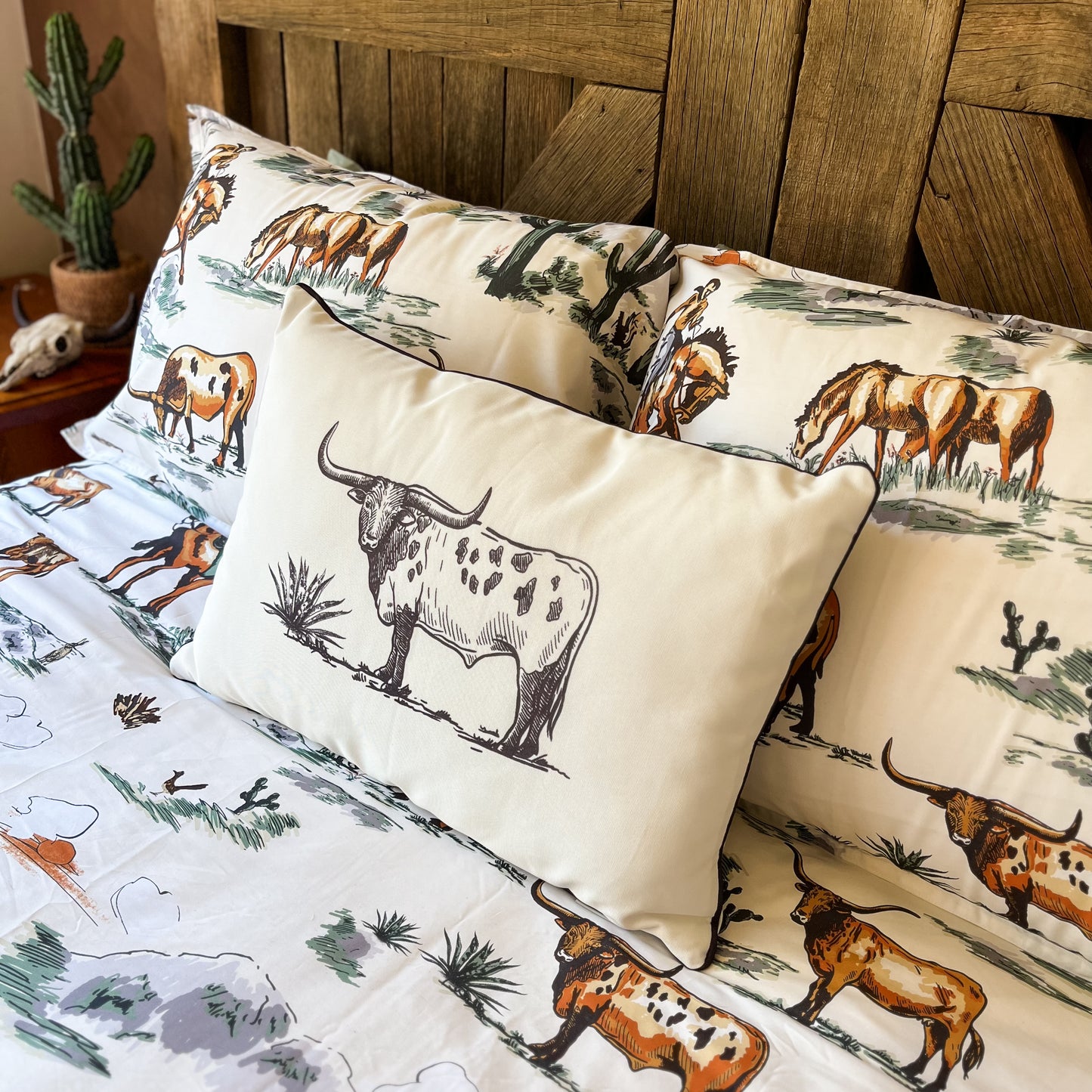 Paseo Road Ranch Life Steer Indoor/Outdoor Pillow