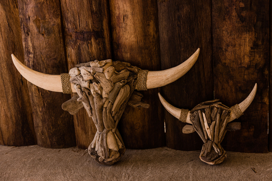 Driftwood Bull Wall Art - Large