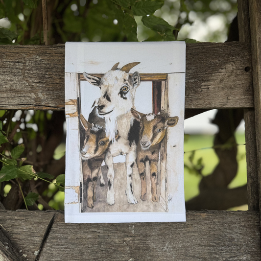 Goatin' Around Tea Towel