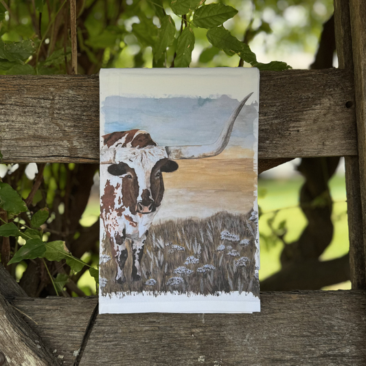 Longhorn Steer Tea Towel