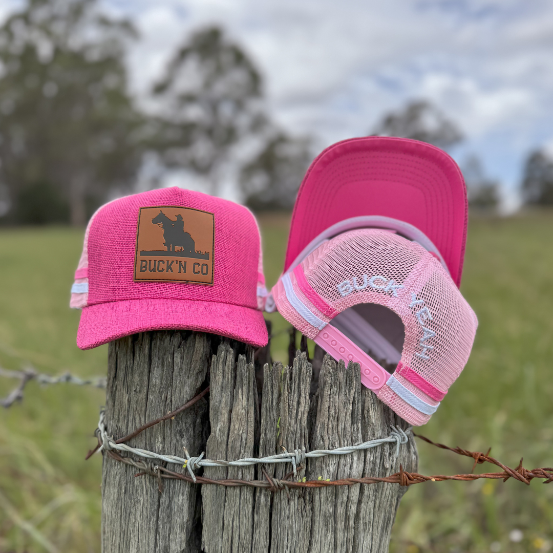 Pink Buck Pink Linen Trucker Cap β BUCK'N CO