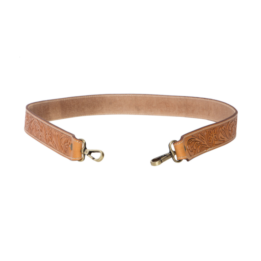 Tooled Leather Handbag Strap