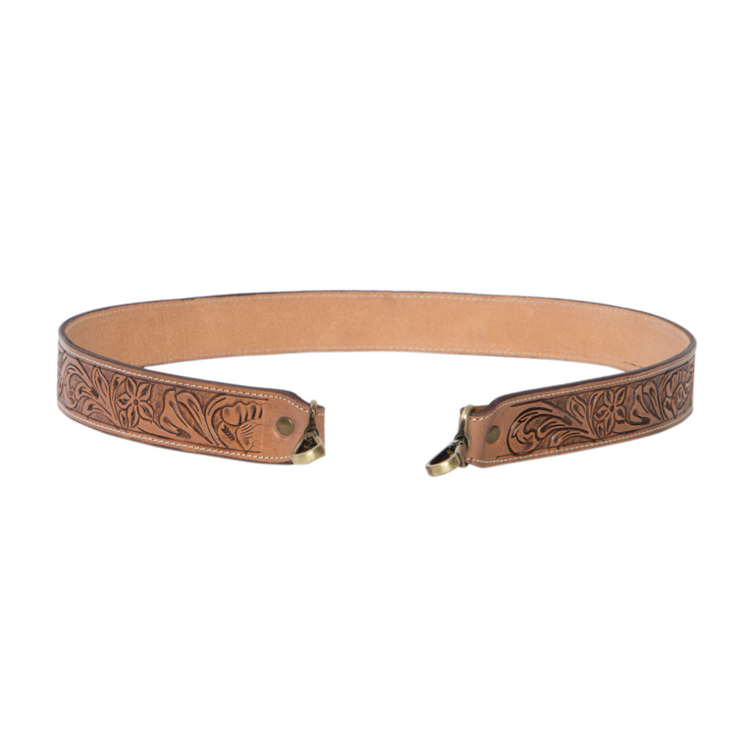 Tooled Leather Handbag Strap