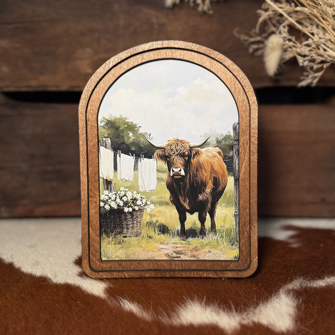 Laundry Highland Framed Art