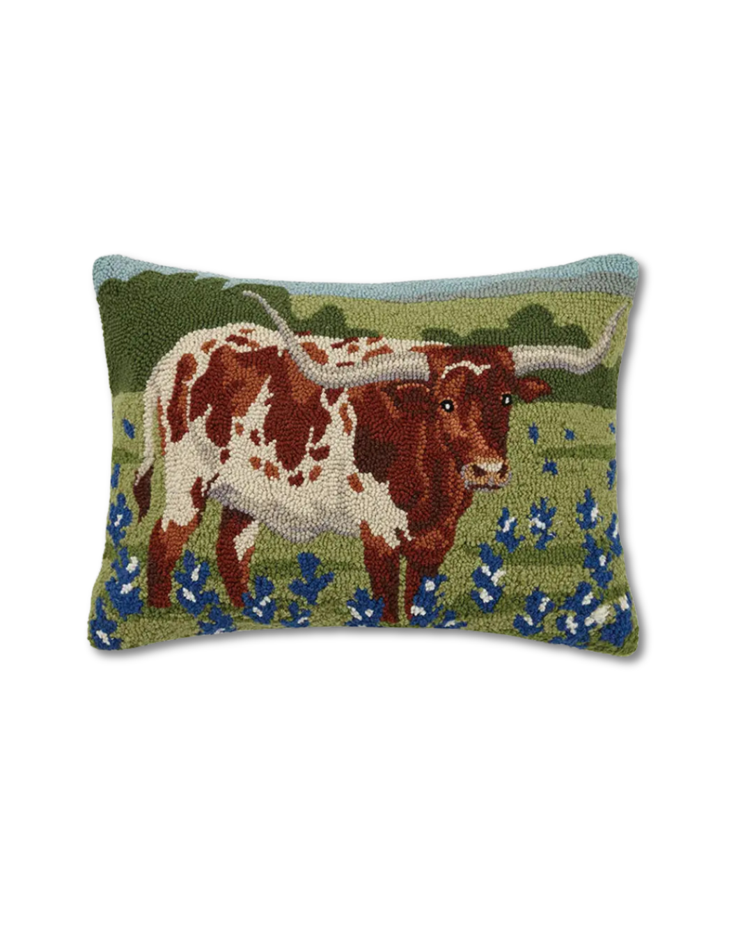Blue Bonnet Longhorn Cushion