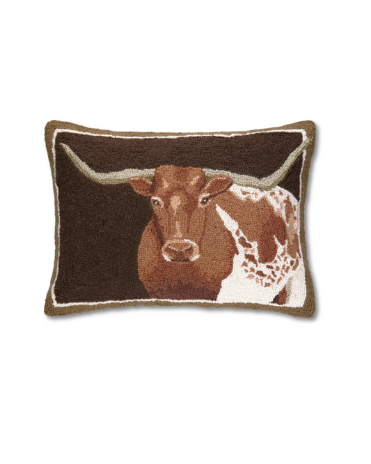Brown Longhorn Cushion