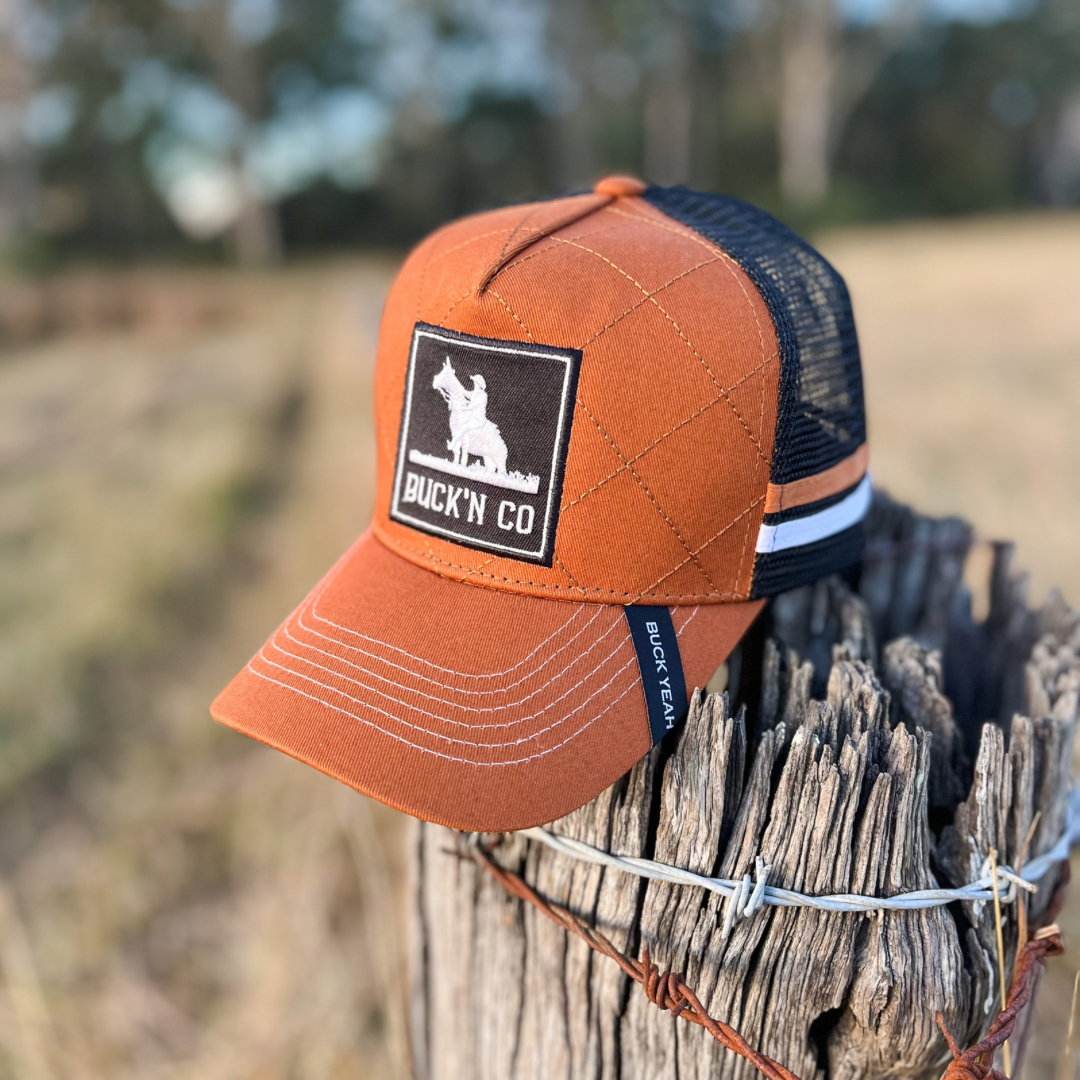 Quilted Rust Trucker Cap – BUCK'N CO
